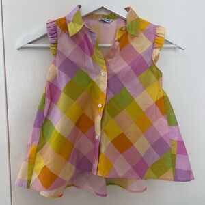 Mayoral Pink and Yellow Plaid Button Down Shirt